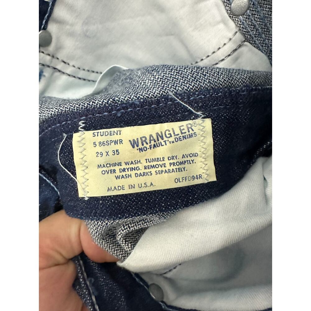 Vintage Wrangler Hallmark Wide Flare Jeans USA Made 29x35 Student Dark Wash - Picture 7 of 10